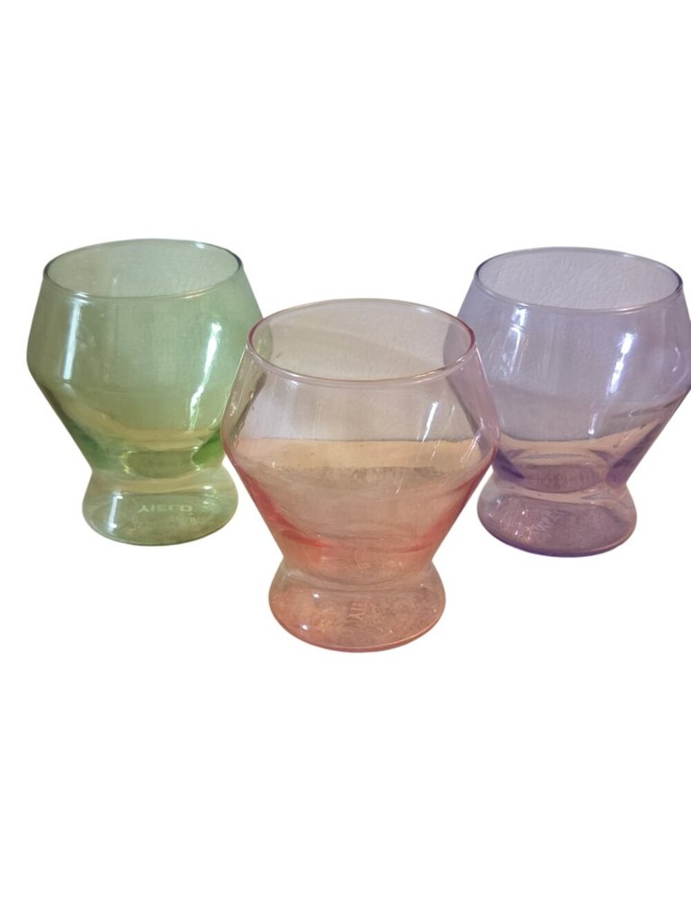 3 YIELD Geometric Glasses Stemless Colored Millennium Coll. Borosilicate Glass
